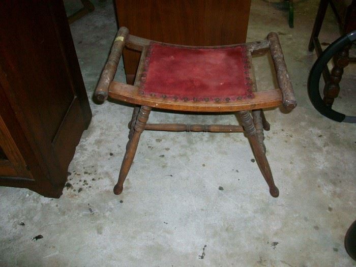 Circa 1910-1920's Curved Seat Stool/Vanity Chair