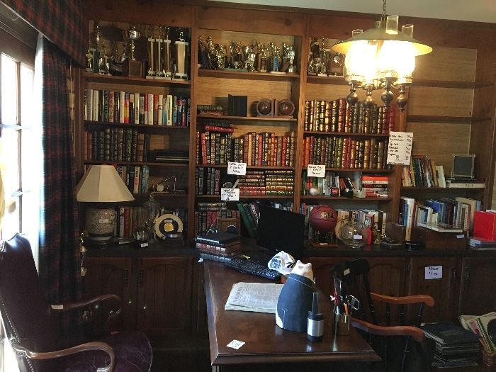 Henredon desk and vintage books!