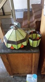 Stain Glass Shade and Planter $60