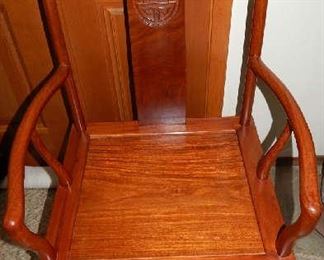 ASIAN DESIGN SITTING CHAIR THAT MATCHES THE DESK SECRETARY PICTURED