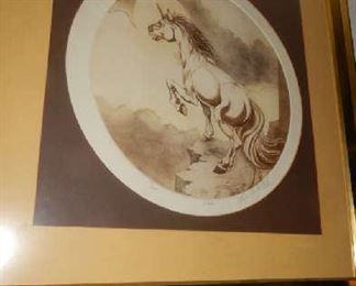 FRAM ART PIECE CALLED UNICORN BY ARTIST RYS DYK. SIGNED & NUMBERED, WITH COA