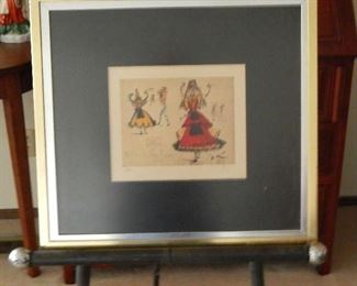 BALLERINA, BY ARTIST SALVADOR DALI. LITHOGRAPH SIGNED & NUMBERED WITH COA.