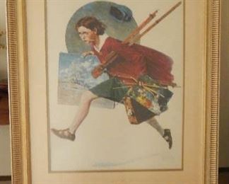 WET PAINT, LITHOGRAPH BY NORMAN ROCKWELL.