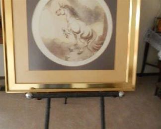 UNICORN, BY ARTIST RYSDYK A SIGNED & NUMBERED LITHOGRAPH.
