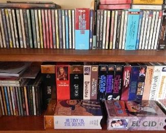 GREAT SELECTION OF ASSORTED DVDs AND VHS MOVIES. CD MUSIC INVENTORY ARE ALSO FOR SALE!