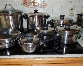 KITCHEN FULL OF QUALITY COOKWARE, SERVING WARE, FLATWARE, APPLIANCES.
