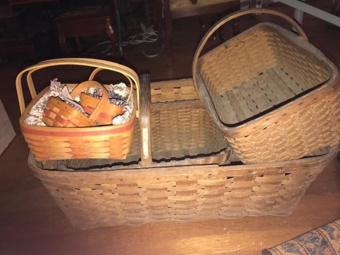 LARGE COLLECTION OF BASKETS MANY NOT SHOWN. SOME ARE SIGNED