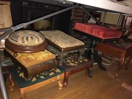 COLLECTION OF FOOT STOOLS