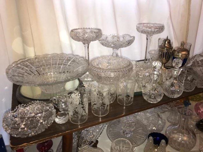 COLLECTION OF CUT GLASS