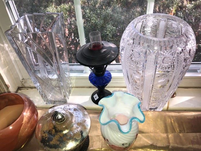 Crystal vase and related collectibles