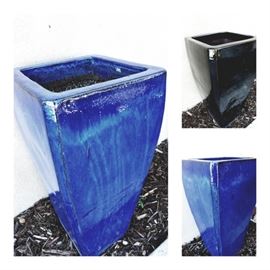 3 tall ceramic planters