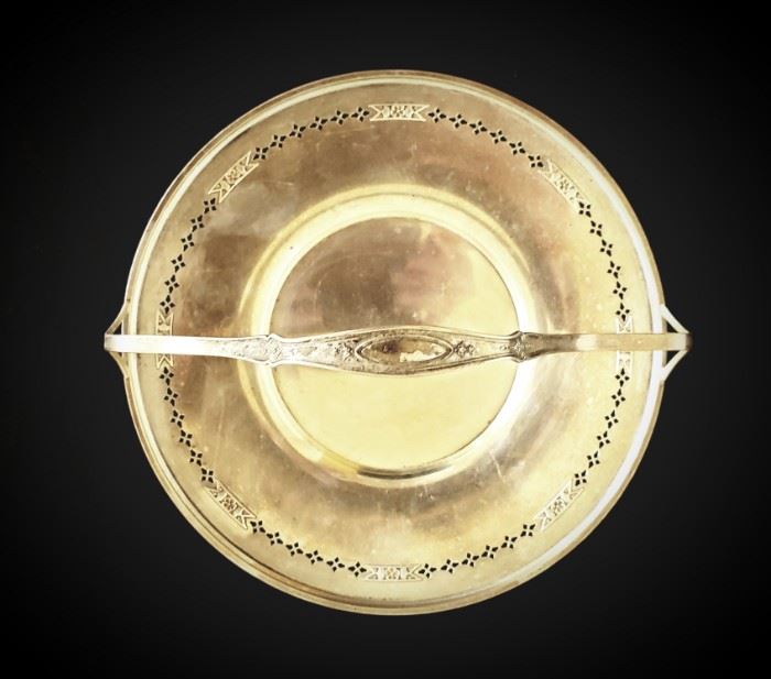 Sterling handled biscuit tray