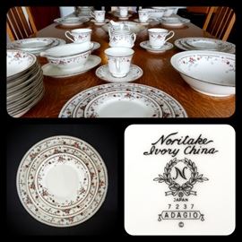 Noritake "ADAGIO" porcelain dinnerware for 8