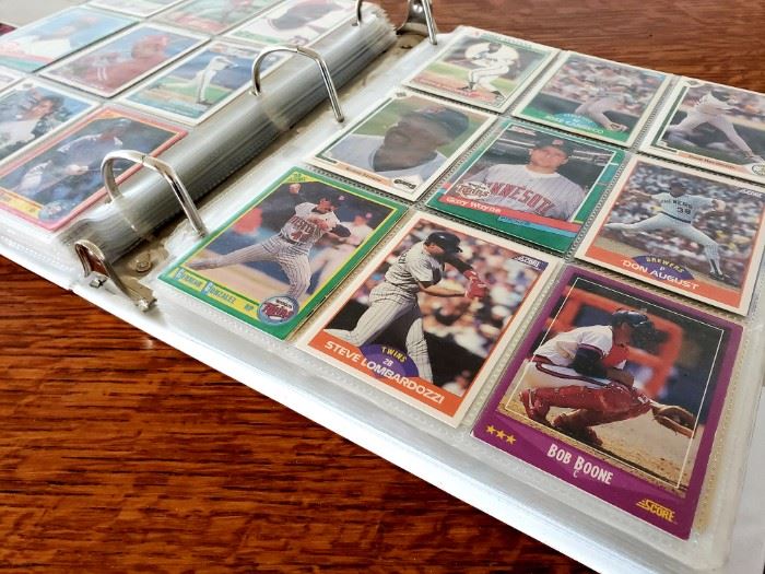 binder full of trading cards