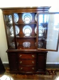Close-up view of Duncan Phyfe China Cabinet. Chinaware not-for-sale!