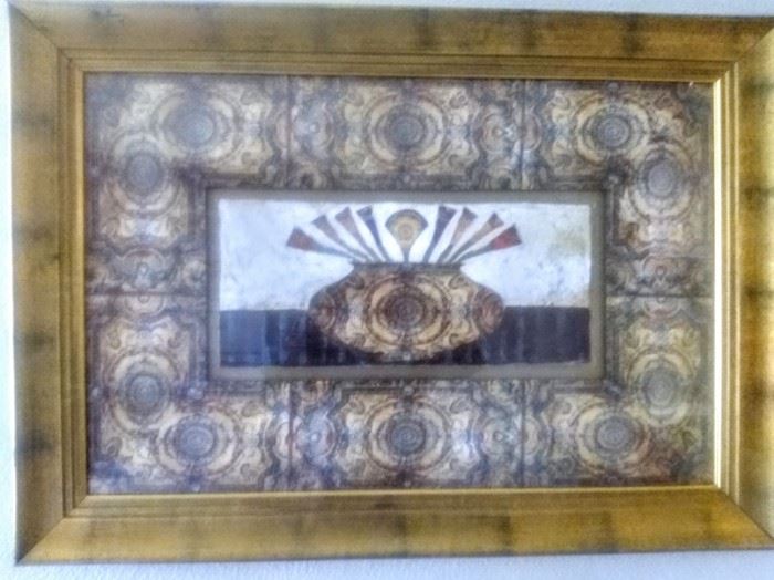 Lovely artwork in guilded gold-leaf frame.