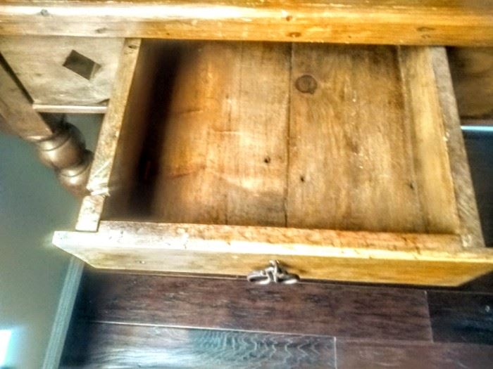 One of two drawers in Pine bookcase
