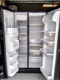 Inside of black Double-Door Refrigerator.