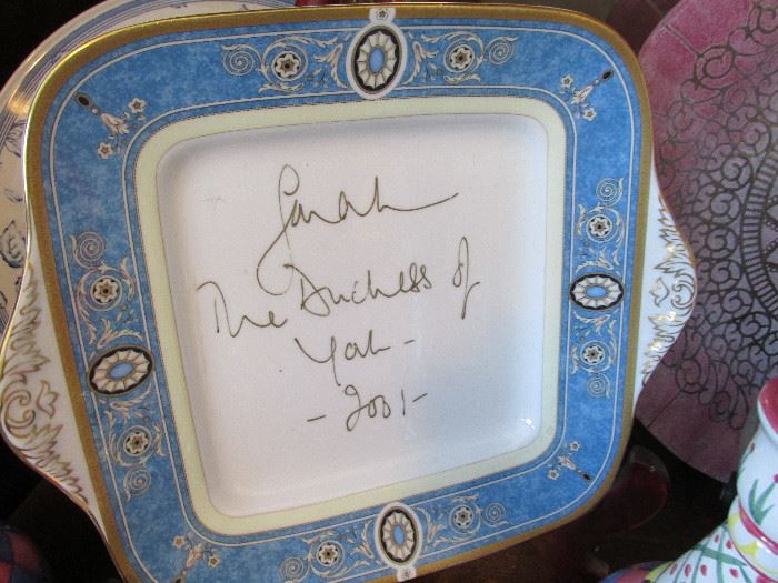 Platter signed by Sarah Ferguson