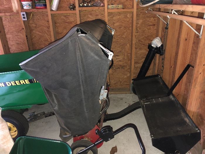 2 additional attachments to the tractor - Trailer $150.00 and Lawn Sweep $150.00