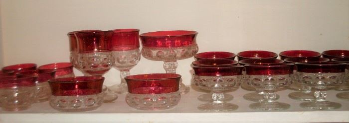 RED BANDED GLASS WARE