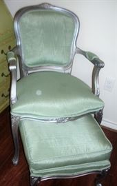 FRENCH CHAIR AND OTTAMON