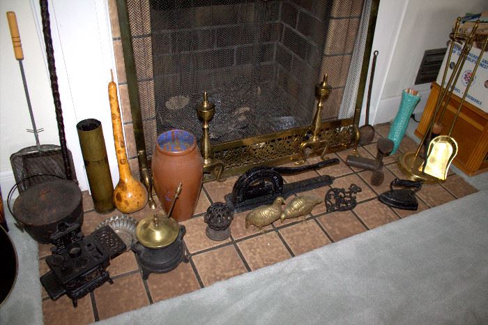 Cast iron and brass items