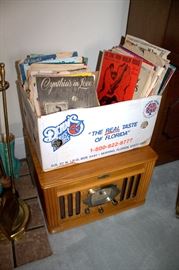 Lots of vintage sheet music, Crosley record player