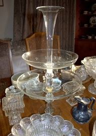 Antique tiered glass epergne