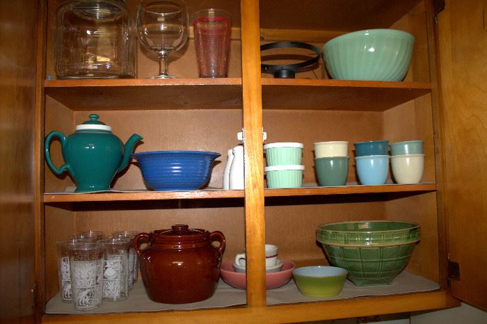 Jadite, McCoy pottery, and other vintage kitchen items