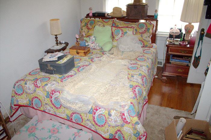 Pennsylvania House bedroom set - full bed, nightstand, dresser with mirror, and chest-of-drawers