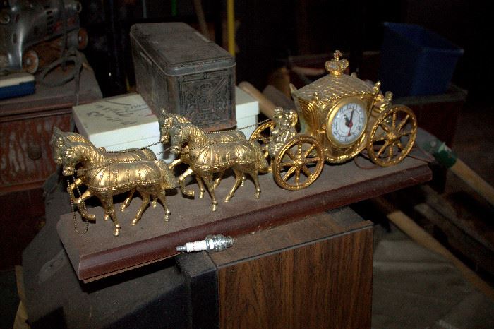 Vintage horses carriage clock