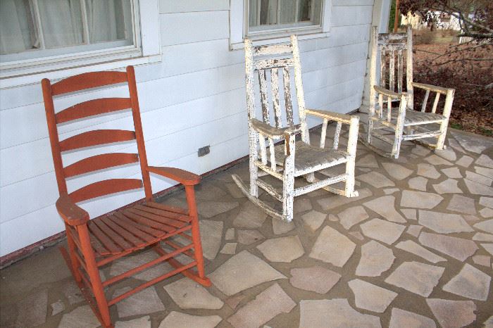 Red rocking chairs still available (white ones sold)
