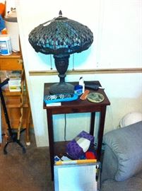 Small table, lamp