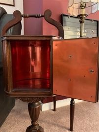 Tobacco Table/Stand with Copper Interior