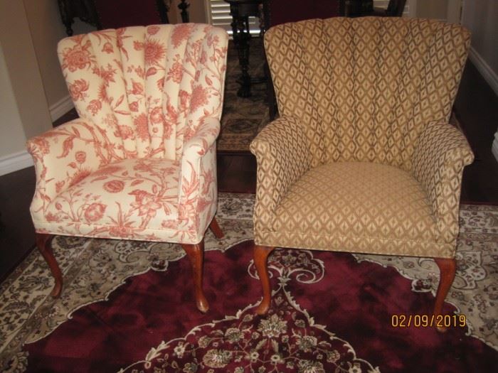 Pair of Decorator Upholstered Side Chairs. 