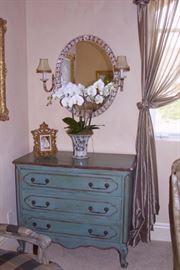 Pair of Antique Mid-Century Turquoise Chests