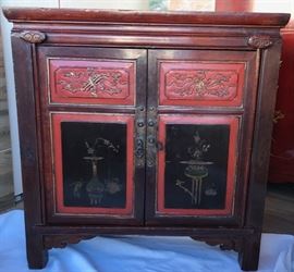  Pair of Antique Ju-Jiang Province  Red/Gold Chests
