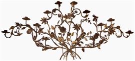 19th Century french Floral 12 Candle Iron Wall Candelabra