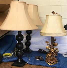 Pair of Barclay Buttera Turned Black Metal Lamps