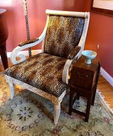 Hickory Chair animal print arm chair
