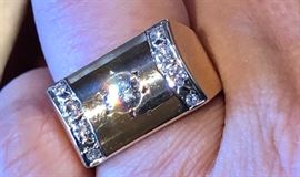 Big honkin' gold and diamond ring :)