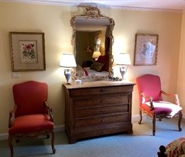 Antique bureau, key in each drawer