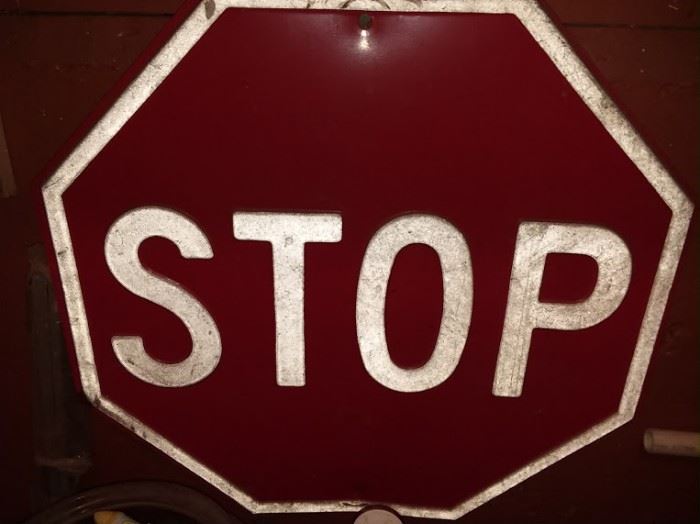 embossed stop sign