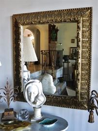 Large, Heavy Antique Gilt-Frame Mirror
