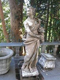 Lovely Distressed Statue of a Lady