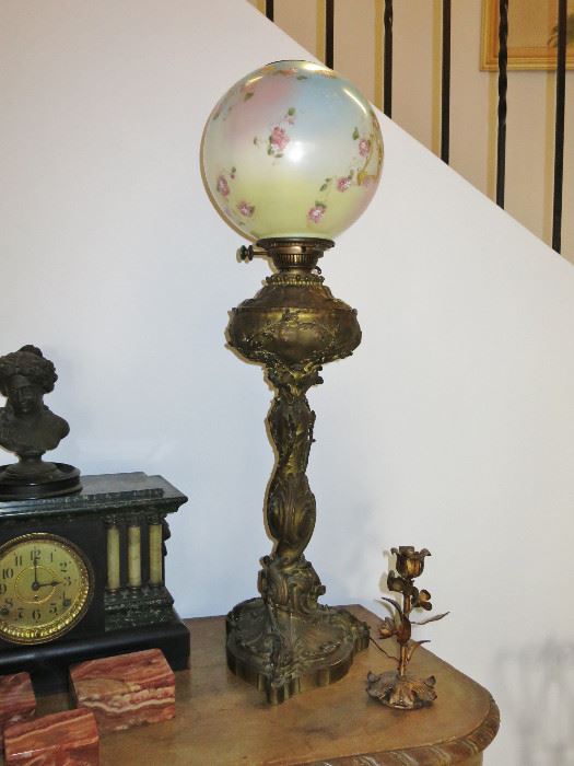 Wonderful Heavy Victorian Lamp w/ Original Globe