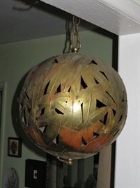Great Mid-Century Brass Leaf Lantern