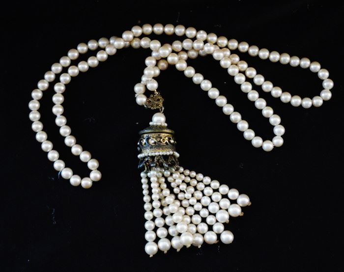 Wonderful Antique Pearl Tassell Necklace (checking to authenticate Pearls)