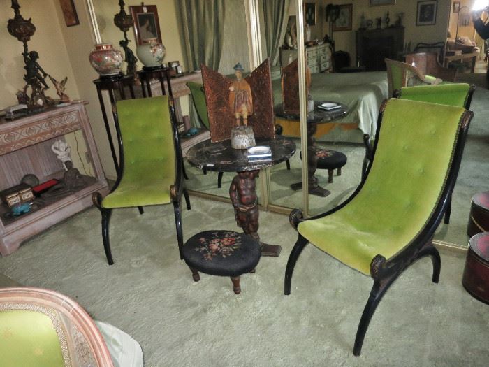 Fine Pair of Period Regency Sleigh Side Chairs